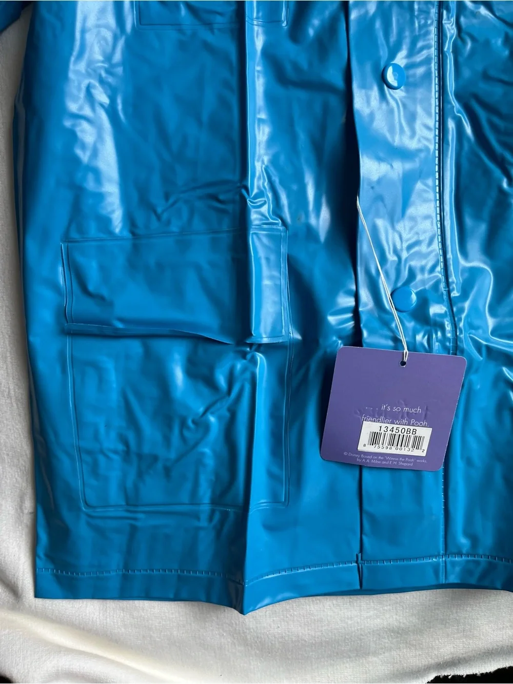 Vintage Disney Blue Winnie the Pooh Kids Raincoat Y2K Deadstock